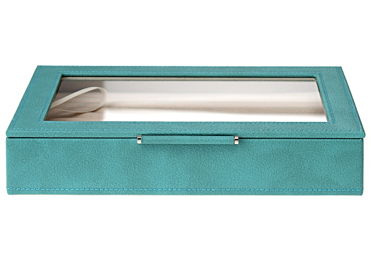 WOLF Medium Ring Box with Window and LusterLoc (TM) in Turquoise