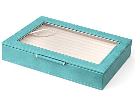 WOLF Medium Ring Box with Window and LusterLoc (TM) in Turquoise