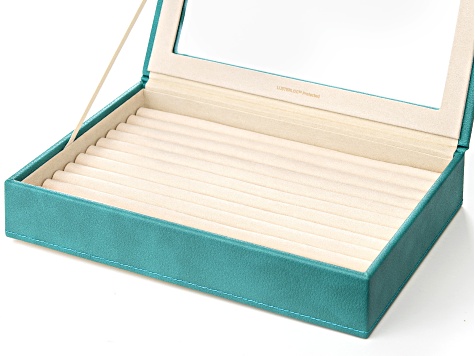 WOLF Medium Ring Box with Window and LusterLoc (TM) in Turquoise