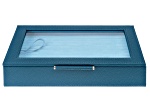 WOLF Medium Ring Box with Window and LusterLoc (TM) in Oceanic Blue with Blue Lusterloc (TM)