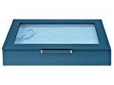 WOLF Medium Ring Box with Window and LusterLoc (TM) in Oceanic Blue with Blue Lusterloc (TM)