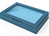 WOLF Medium Ring Box with Window and LusterLoc (TM) in Oceanic Blue with Blue Lusterloc (TM)
