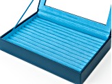 WOLF Medium Ring Box with Window and LusterLoc (TM) in Oceanic Blue with Blue Lusterloc (TM)