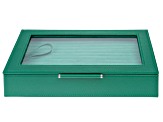 WOLF Medium Ring Box with Window and LusterLoc (TM) in Palm Leaf with Green Lusterloc (TM)