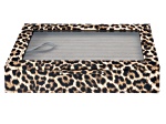 WOLF Medium Ring Box with Window and LusterLoc (TM) in Leopard with Mink Lusterloc (TM)