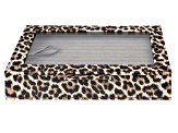 WOLF Medium Ring Box with Window and LusterLoc (TM) in Leopard with Mink Lusterloc (TM)