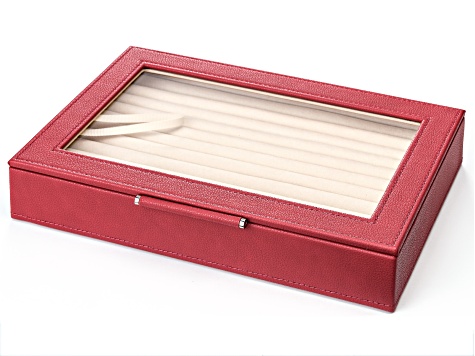 WOLF Medium Ring Box with Window and LusterLoc (TM) in Verry Berry