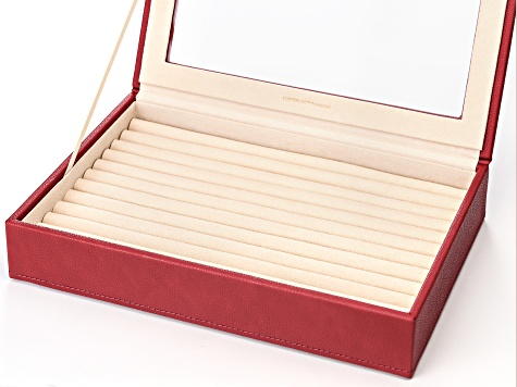 WOLF Medium Ring Box with Window and LusterLoc (TM) in Verry Berry