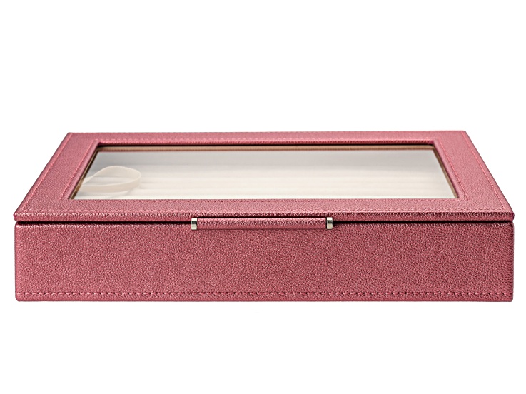 WOLF Medium Ring Box with Window and LusterLoc (TM) in Berry Shimmer