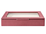 WOLF Medium Ring Box with Window and LusterLoc (TM) in Berry Shimmer