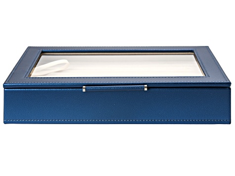 WOLF Medium Ring Box with Window and LusterLoc (TM) in Blue Shimmer