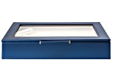 WOLF Medium Ring Box with Window and LusterLoc (TM) in Blue Shimmer