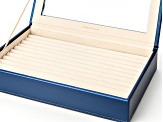 WOLF Medium Ring Box with Window and LusterLoc (TM) in Blue Shimmer
