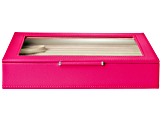 WOLF Medium Ring Box with Window and LusterLoc (TM) in Fuchsia Pink