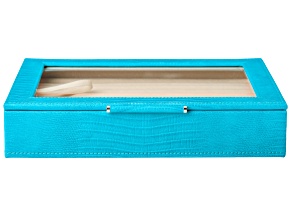 WOLF Medium Ring Box with Window and LusterLoc (TM) in Turquoise Python