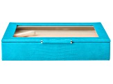 WOLF Medium Ring Box with Window and LusterLoc (TM) in Turquoise Python