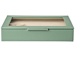 WOLF Large Jewelry Box with Window and LusterLoc (TM) in Powder Rose