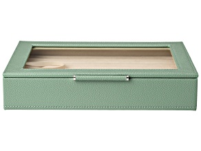 WOLF Medium Ring Box with Window and LusterLoc (TM) in Juniper Green
