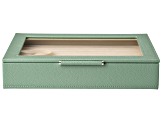 WOLF Medium Ring Box with Window and LusterLoc (TM) in Juniper Green