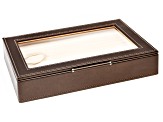 WOLF Medium Ring Box with Window and LusterLoc (TM) in Mocha Shimmer