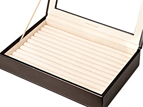 WOLF Medium Ring Box with Window and LusterLoc (TM) in Mocha Shimmer