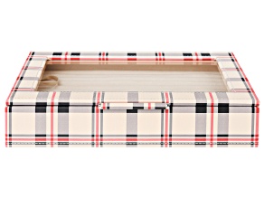 WOLF Medium Ring Box with Window and LusterLoc (TM) in Tan Plaid