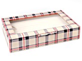 WOLF Medium Ring Box with Window and LusterLoc (TM) in Tan Plaid