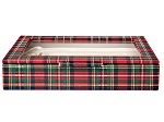 WOLF Medium Ring Box with Window and LusterLoc (TM) in Red Plaid