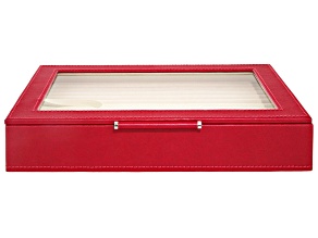 WOLF Medium Ring Box with Window and LusterLoc (TM) in Red