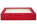 WOLF Medium Ring Box with Window and LusterLoc (TM) in Red