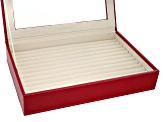 WOLF Medium Ring Box with Window and LusterLoc (TM) in Red