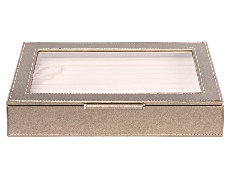 WOLF Medium Ring Box with Window and LusterLoc (TM) in Pyrite Gold