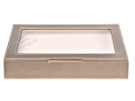 WOLF Medium Ring Box with Window and LusterLoc (TM) in Pyrite Gold