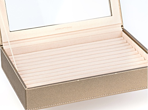 WOLF Medium Ring Box with Window and LusterLoc (TM) in Pyrite Gold