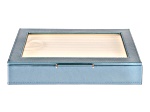 WOLF Medium Ring Box with Window and LusterLoc (TM) in Metallic Blue