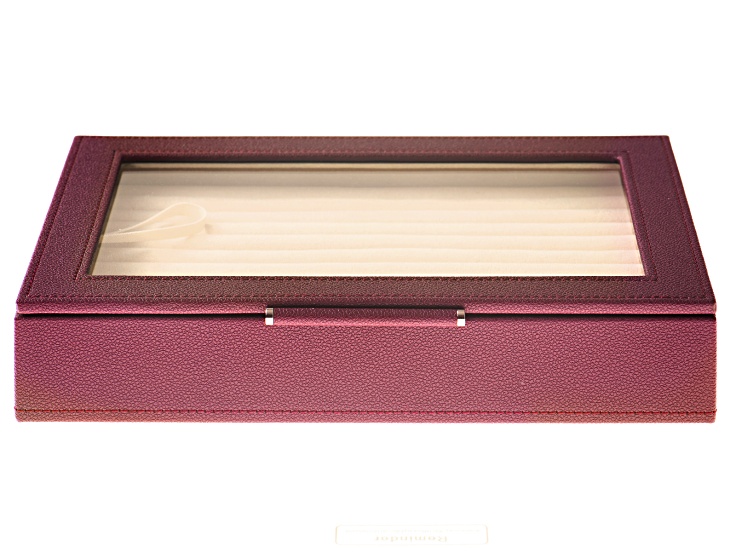 WOLF Medium Ring Box with Window and LusterLoc (TM) in Plum