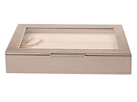 WOLF Medium Ring Box with Window and LusterLoc (TM) in Metallic Pewter
