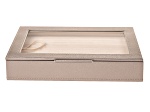 WOLF Medium Ring Box with Window and LusterLoc (TM) in Metallic Pewter