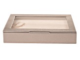 WOLF Medium Ring Box with Window and LusterLoc (TM) in Metallic Pewter