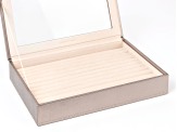 WOLF Medium Ring Box with Window and LusterLoc (TM) in Metallic Pewter