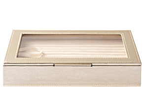WOLF Medium Ring Box with Window and LusterLoc (TM) in Champagne