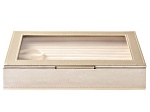 WOLF Medium Ring Box with Window and LusterLoc (TM) in Champagne