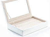 WOLF Medium Ring Box with Window and LusterLoc (TM) in Ivory Python