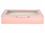 WOLF Medium Ring Box with Window and LusterLoc (TM) in Powder Rose