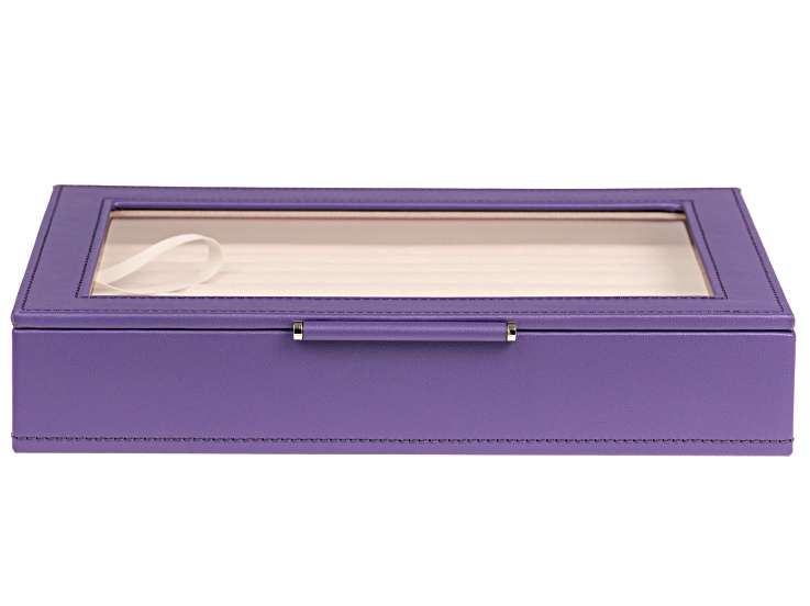 WOLF Medium Ring Box with Window and LusterLoc (TM) in Jacaranda Flower Purple