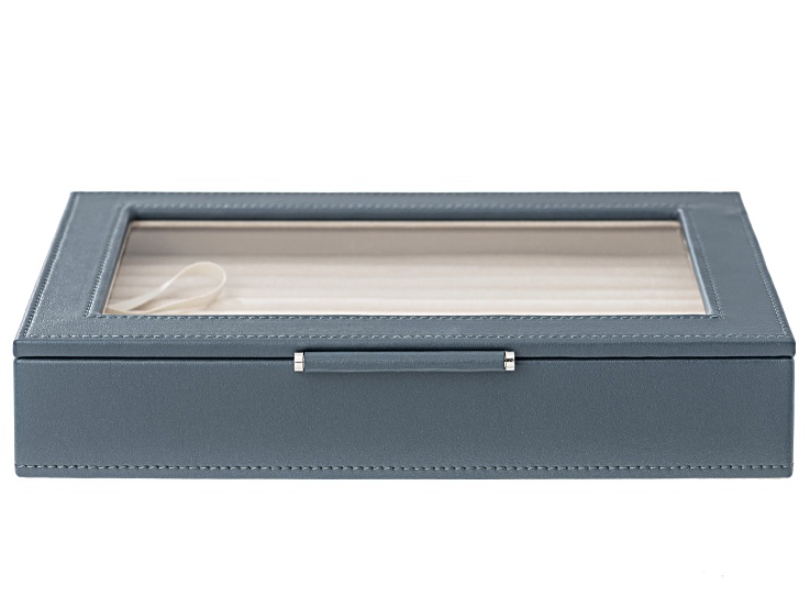 WOLF Medium Ring Box with Window and LusterLoc (TM) in Basalt Gray