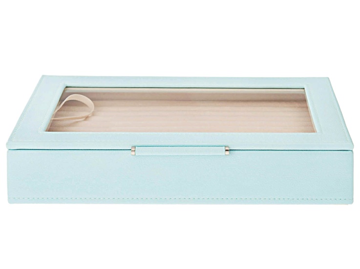 WOLF Medium Ring Box with Window and LusterLoc (TM) in Aqua