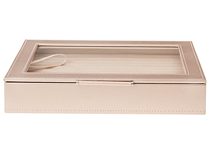 WOLF Medium Ring Box with Window and LusterLoc (TM) in Rose Gold