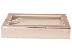 WOLF Large Jewelry Box with Window and LusterLoc (TM) in Powder Rose