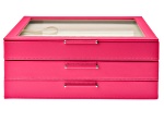 WOLF Large Jewelry Box with Window and LusterLoc in Fuchsia
